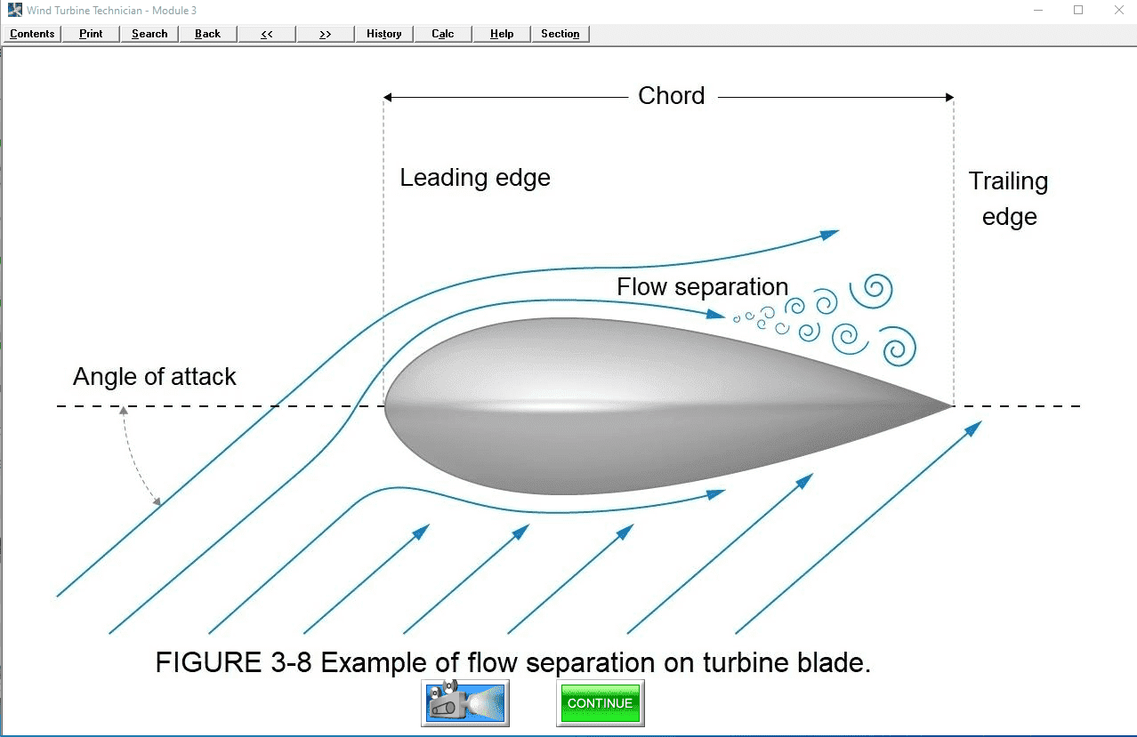 Flow separation on wind turbine