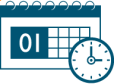 Calendar and clock icon